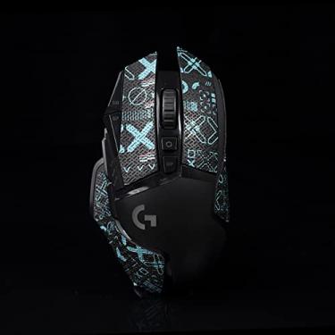 Imagem de Hokeyio Patins de mouse antiderrapantes feitos à mão para Logitech G502 Hero SE Punk sem mouse - azul
