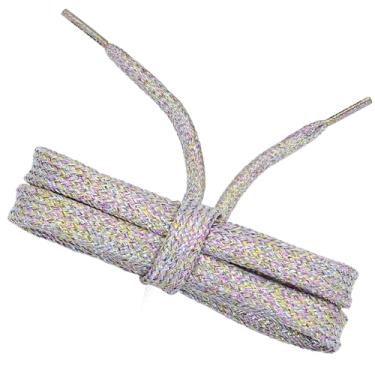 Imagem de Cadarços Loop King – Cadarços com glitter para tênis com pontas de plástico durável – Perfeito para adultos e crianças atléticas, Glitter multicolorido + pontas de plástico transparente, 6-7 Eyelets /