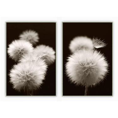 Imagem de Kit Com 2 Quadros Decorativos Florais Com Moldura Para Sala Quarto Escritório 77x112 Fl...
