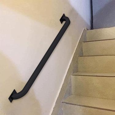 Imagem de Corrimão de corrimão de escada - 30 cm / 2,4 cm / 3 m / 4 m / 6 m, corrimão para escadas, corrimão de ferro forjado para degraus internos e externos, barra de apoio de montagem em parede de