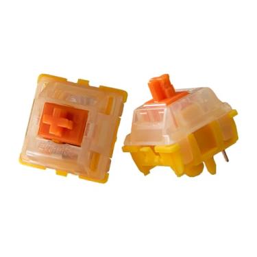 Imagem de kakiwutj Gateron EF Curry Switches para teclado mecânico 5 pinos Linear Swithes pré-lubrificados de fábrica 50 g Interruptor de teclado 15 mm Mola (70 peças)