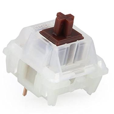 Imagem de GATERON Interruptores de teclado Cap Milky Brown, RGB LED linear pré-lubrificado 5 pinos 50gf para teclado mecânico MX (amarelo, 35 peças)