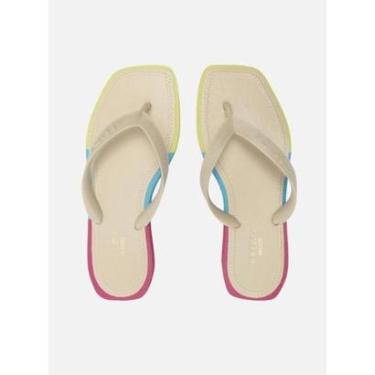 Imagem de Chinelo de Dedo Off-White Color Square Brizza Arezzo - Nude/Amarelo/Azul/Rosa Nude 37/38-Feminino