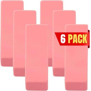 Imagem de 1InTheOffice Borrachas, Anabela de borracha de lápis rosa, pacote com 6