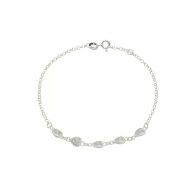 Imagem de Pulseira De Prata 925 Feminina Coração Sequencial Zircônia - DR Joias