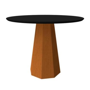 Imagem de Mesa De Jantar Para 4 Lugares 1,20m Tampo Redondo Com Vidro Isis Cor Y