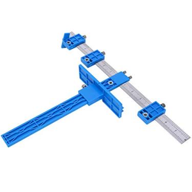 Imagem de Guia de Broca Manga Perfurador Localizador Gabinete Gabarito para Madeira Cavilha Ferramenta Azul
