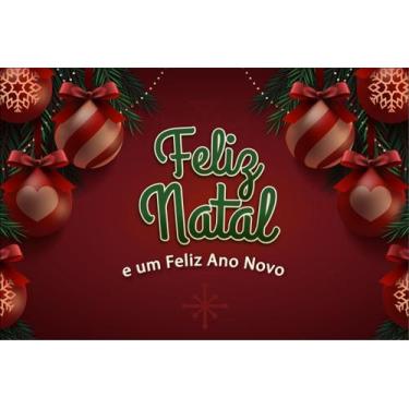 Imagem de Painel de Lona Natal Mensagem de Fim de Ano - Fabrika de Festa, 150x10