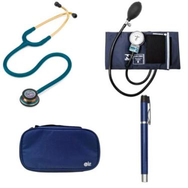 Imagem de Kit Estetoscopio Littmann + esfigmo + case + Laterna - Cores Variadas 