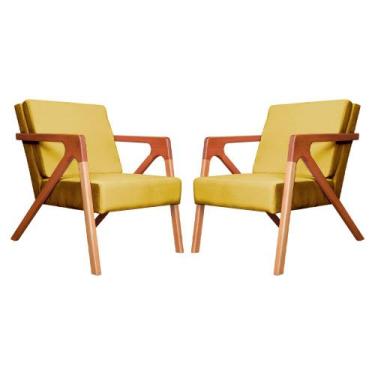 Imagem de Kit 02 Poltronas Decorativas Monalisa para Escritório Veludo Cores - D