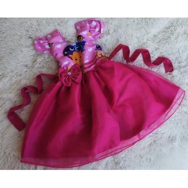 Imagem de Vestido Infantil Tule Temático Bolofofo Rosa - AUREA, P