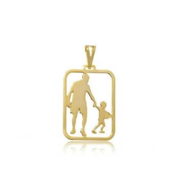 Imagem de Pingente Masculino Pai E Filho Banhado A Ouro 18K - Jhulias Joias E Se