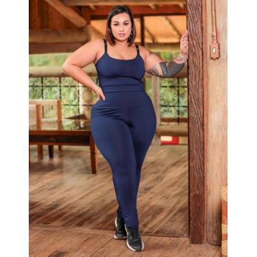 Imagem de Conjunto Feminino Fitness Plus Size com Calça e Cropped sem Bojo - Fit