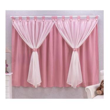 Imagem de Cortina 2m x 1,70m Varão Simples Diversas Cores - Beatriz Baby Enxovai