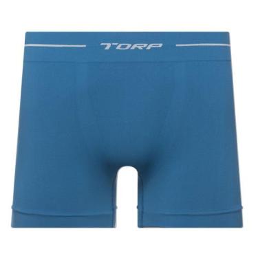 Imagem de Cueca Boxer Torp Microfibra Sem Costura Marrocos - Ref 8001, P, Azul