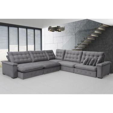 Imagem de Sofá Manchester 3.83x3.83m de Canto, Retrátil e Reclinável - Sofistica