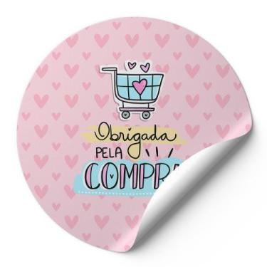 Imagem de 120 Etiquetas Auto Colante Adesivos Redondos Obrigada Pela Compra Fund