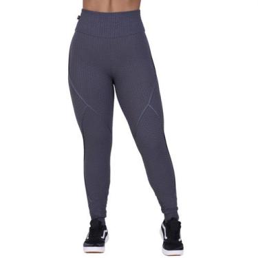 Imagem de Legging fitness feminina recortes textura relevo poliamida orbis - cin