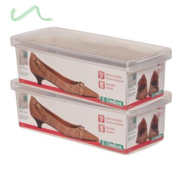 Imagem de Kit 2 Caixa De Sapato Transparente Para Organizar - Pequena - Ordene