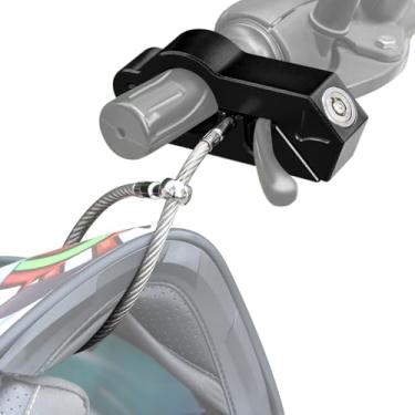 Imagem de Windance Trava de guidão sólida resistente + combo de trava de capacete para motocicleta, quadriciclo, scooter, bicicleta suja, trava de freio antifurto (preto)