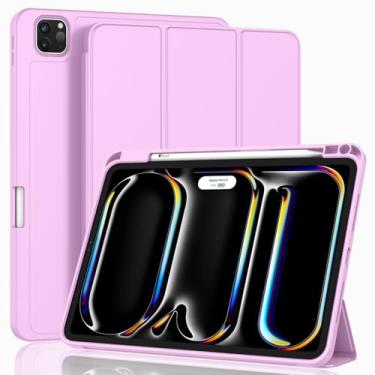 Imagem de ZryXal Capa para iPad Pro 2024 de 11 polegadas M4 (5ª geração) com suporte para lápis, capa inteligente para iPad [suporta Pencil Pro e Pencil (USB-C)], suporta Touch ID e despertar/hibernar