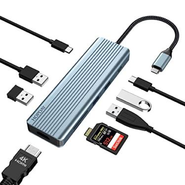 Imagem de Hub USB C, 9 portas USB C para HDMI monitor duplo adaptador USB C com 4K HDMI, carregamento PD 100W, USB 3.0/2.0, leitor de cartão SD/TF para Surface Pro, laptop e outros dispositivos tipo C
