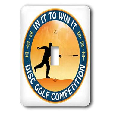 Imagem de 3dRose lsp_21103_1 Disc Golf Competition In It To Win It With Frisbee Disc Golf Player Lançando um Shot Interruptor de Alternância Única