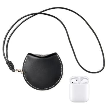 Imagem de Bolsa de moedas para Apple Airpods Pro 2ª/1ª capa de fone de ouvido, bolsa de couro para transporte de fone de ouvido com alça de pescoço para Sony JBL Samsung, bolsa de moedas vintage para mulheres e