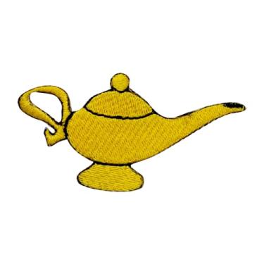 Imagem de Patch de lâmpada genie, remendo de lâmpada, remendo de lâmpada de filmes, remendo de desenho animado, remendo infantil bordado ferro na costura emblema para roupas etc. 7 x 4 cm