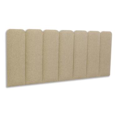 Imagem de Cabeceira Casal Estofada de Colar na Parede Kit 7 Placas Modelo Arredo