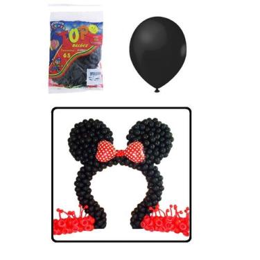 Imagem de Balão Pera Bexiga Preto Liso 6.5" - 50 unidades - PIC PIC