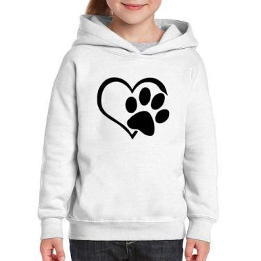 Imagem de Moletom Infantil Coração Patinha - Foca na Moda, Branco, 8