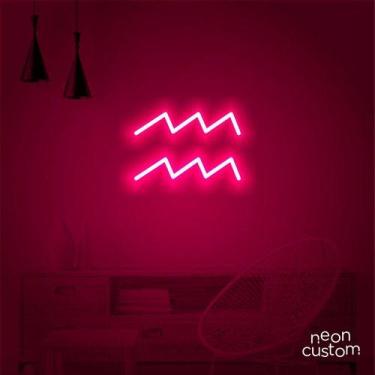Imagem de luminaria letreiro Neon Led Signo Aquário 60x40 luminoso decoração p/ 