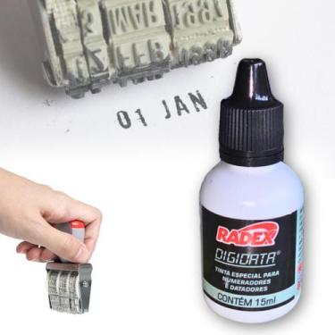 Imagem de Tinta para Carimbo Datador e Numerador Preto 15ml - Radex