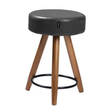 Imagem de Banco Banqueta Pés Palito Paris Napa Preto - Salaone