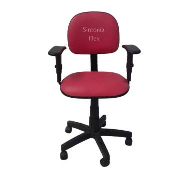 Imagem de Cadeira secretaria com regulagem de altura a gás e braço regulagem corano rosa