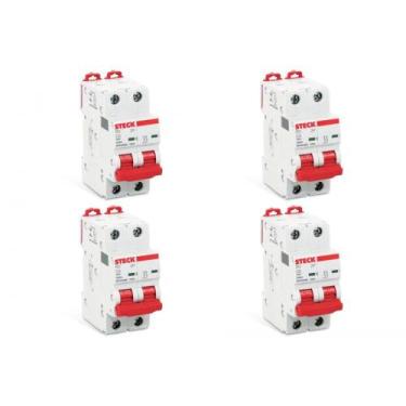 Imagem de Kit C/4 - Disjuntor Steck Din Bipolar 06A   Sdd62C06