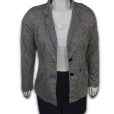 Imagem de Blazer Casaquinho Max Alfaiataria Feminino Jacquard Plus Size - Amoplu