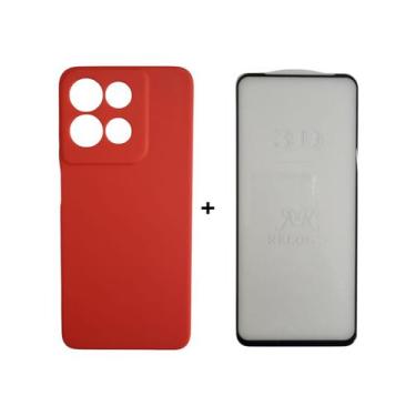 Imagem de Capa Capinha Case Aveludada + Película 3D Vidro Para Motorola Moto G15