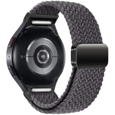 Imagem de Pulseira Esportiva ALSMGGBPAF de Nylon Cinza Espacial, 20 mm, Compatível com Samsung Galaxy Watch 6/5/4 Classic e Pro
