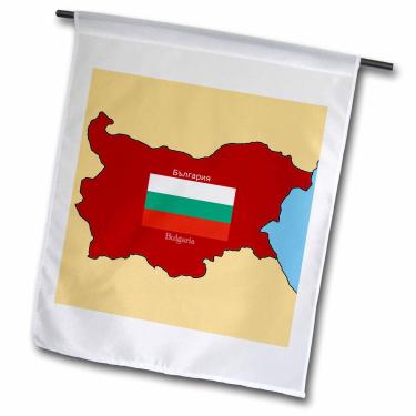 Imagem de 3dRose fl_37580_1 O mapa e a bandeira da Bulgária com a Bulgária impressa em inglês e bandeira do jardim búlgaro, 30 x 45 cm