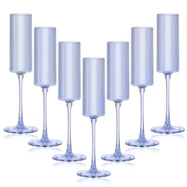 Imagem de Lueumxc Pacote com 16 taças de champanhe de plástico, taças inquebráveis de 156 g, taças reutilizáveis para brinde de champanhe e elegantes para festa de casamento, aniversário, Natal, aniversário