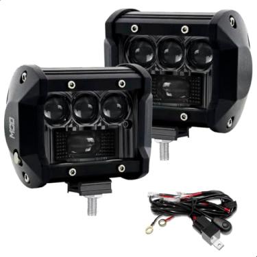 Imagem de Farol Milha LED Auxiliar Mod LEDs 80W 6500K Foco Spot 9,5cm Par com Chicote Carro
