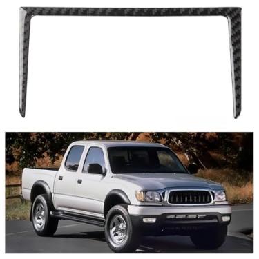 Imagem de IKUESM compatível com Toyota Tacuma (edição especial) 2001 2002 2003 2004 adesivo de moldura de rádio de fibra de carbono preto/vermelho 1 peça/conjunto(Black)