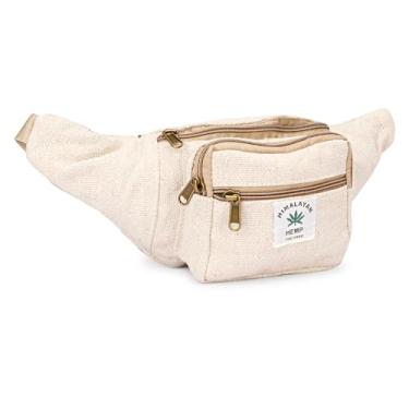 Imagem de Pochete de cânhamo para homens e mulheres, cintura ajustável e vários bolsos, bolsa de cintura e para todos os fins, Off White, 16 x 2 x 6 inches, Cinto