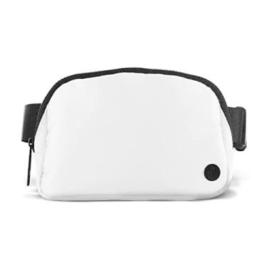 Imagem de Pochete para homens e mulheres, bolsa de cintura transversal para esportes, viagens, caminhada, corrida, caminhada, Branco, One Size, Pochetes para mulheres e homens