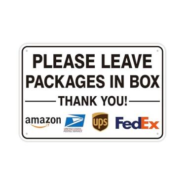 Imagem de Placa de entrega para pacotes - Deixe pacotes e entregas na caixa, instruções de entrega para meus pedidos de pacotes