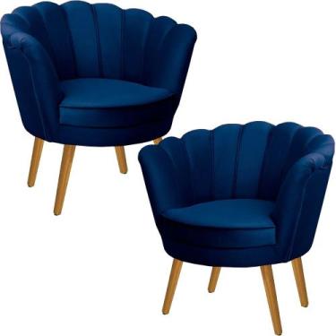 Imagem de Kit Duas Poltronas Pétala em Sued Premium - Sua Casa Decorações, Pés M