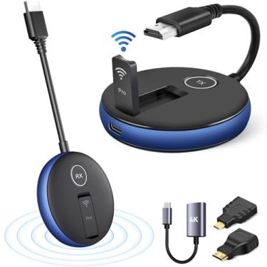 Imagem de Transmissor e receptor HDMI PRO sem fio, kit extensor multiTV sem fio, clipe 5G com controle de calor, Plug and Play 165FT/50M 2,4G/5,8G @60Hz, transmita vídeo de laptop/PC para várias HDTV/monitores