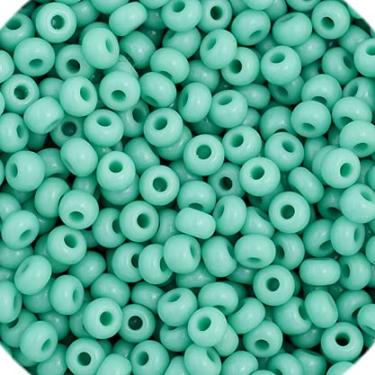 Imagem de Czech Glass Seed Beads 11/0 (2.1mm Diameter) Opaque Turquoise DIY Jewelry Making Beadss - 250g Bulk Bag by Preciosa (Jablonex)